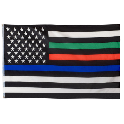 Thin Blue, Red and Green Line Flag - Hero Custom Designs